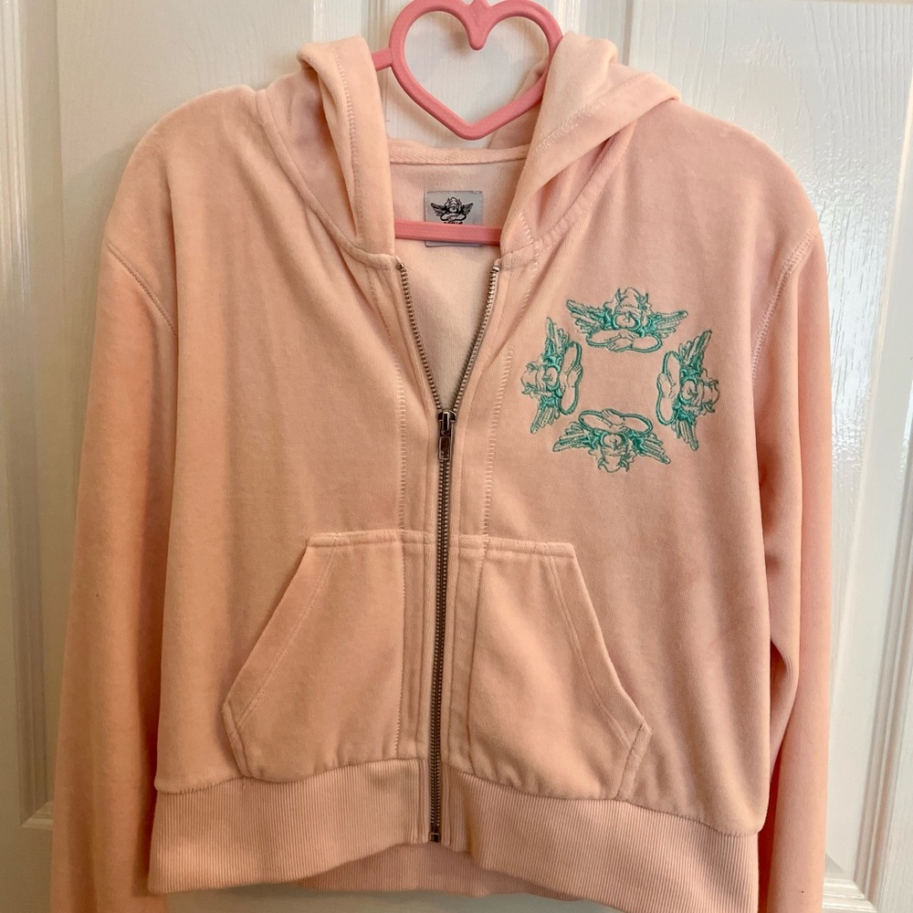 Boys Lie Peach Crop Top Hoodie